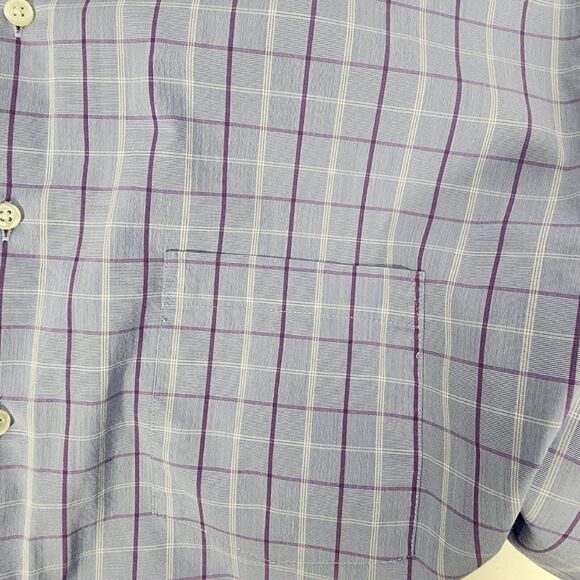 Van Heusen Mens Dress Flex Shirt 18.5 36/37 Reg Blue Oeko Tex Button Long Sleeve - Picture 7 of 13